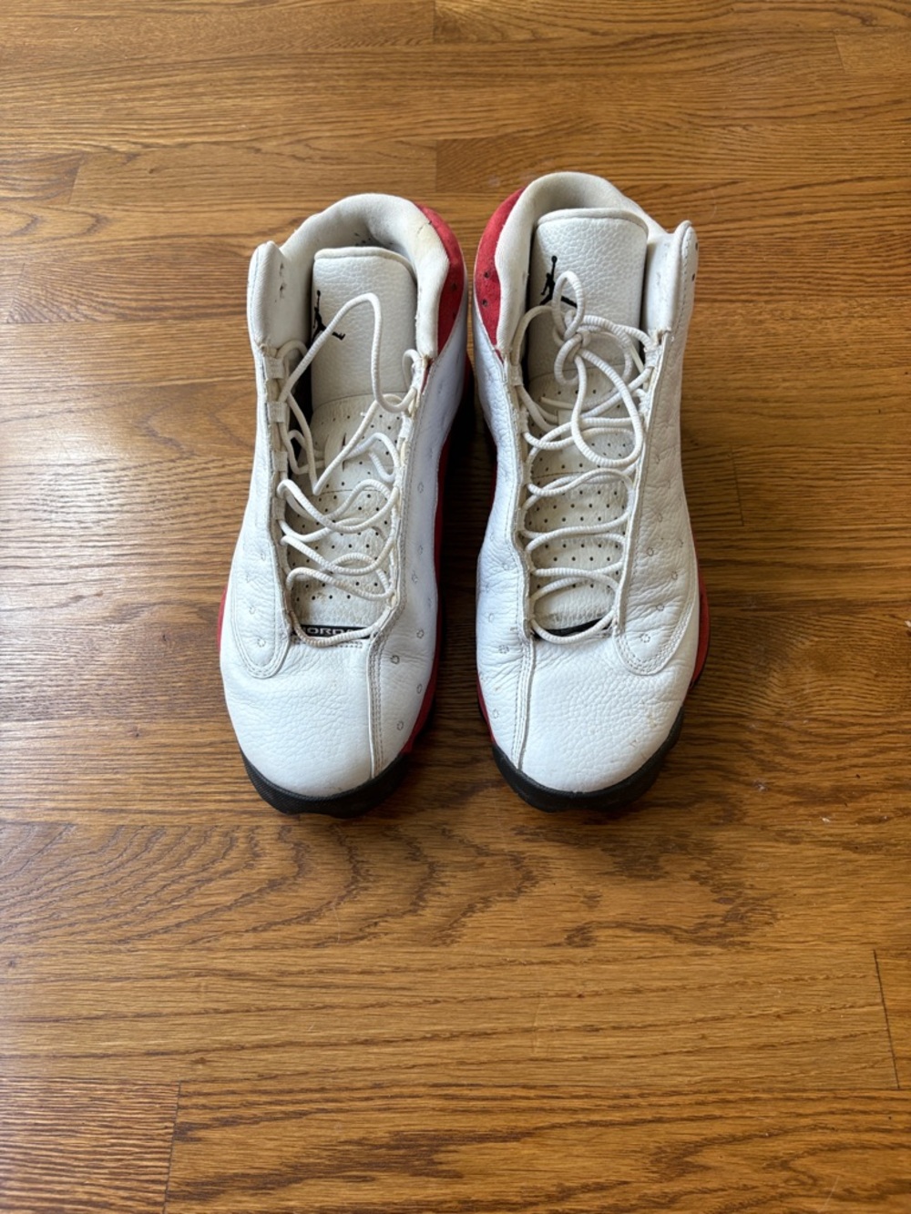 Nike Men’s White and Red Basketball Sneakers